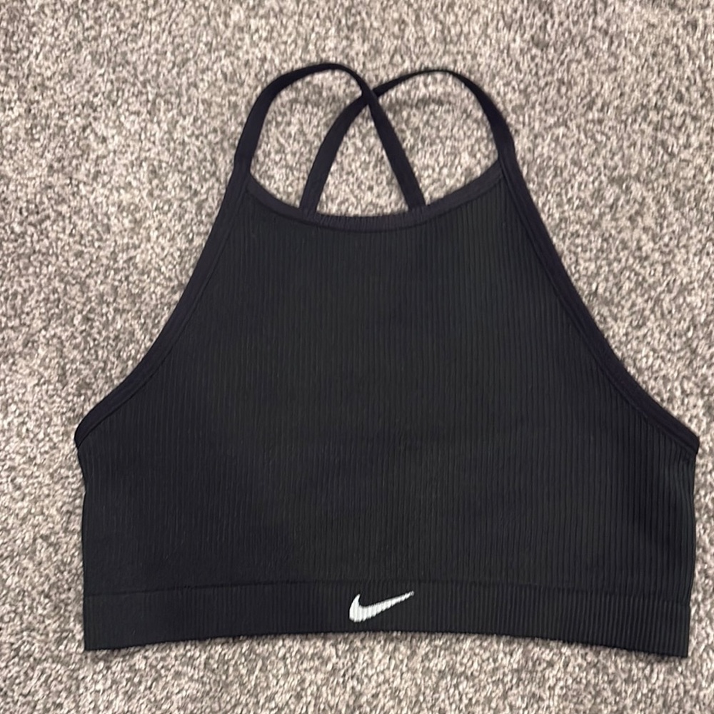 Nike Black Ribbed Sports Bra